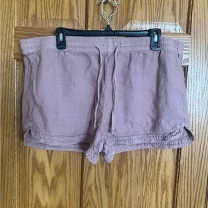 American Eagle Women's Linen Blend Mauve Pull-On Shorts - XL